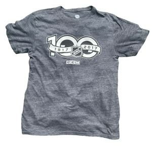 NHL 100 Years Anniversary RARE T Shirt 1917-2017 Size Medium CCM‎ Avalanche Bolt